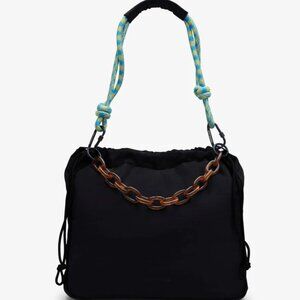 Rotunda Sant Hobo bag Black with second longer paracord strap